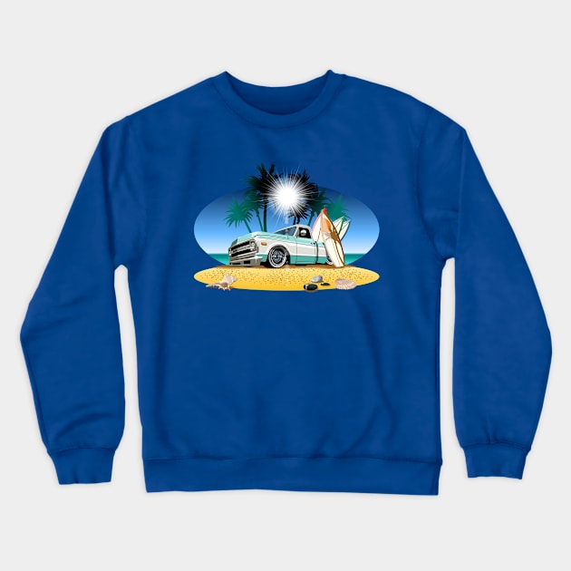 Vector cartoon retro pickup Crewneck Sweatshirt by Mechanik